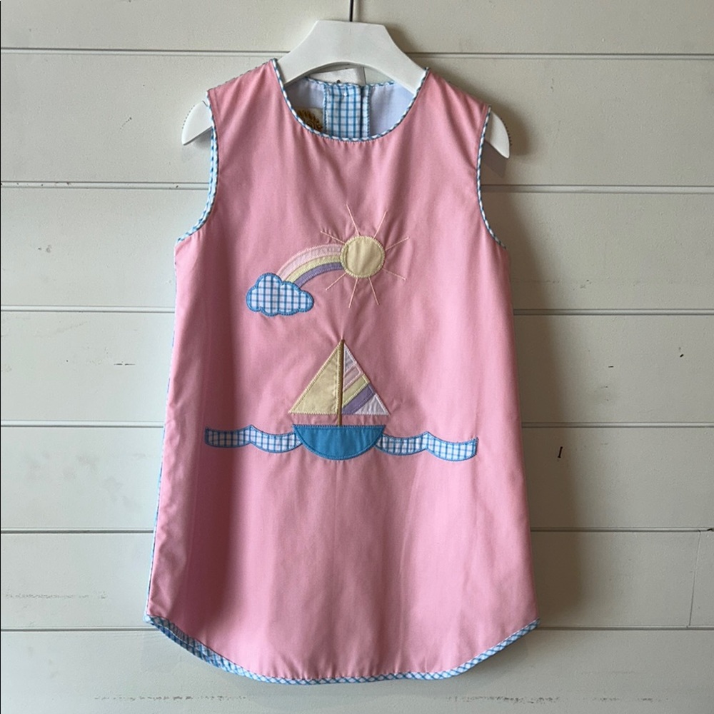 The Beaufort Bonnet Company Pink Dress with sailboat